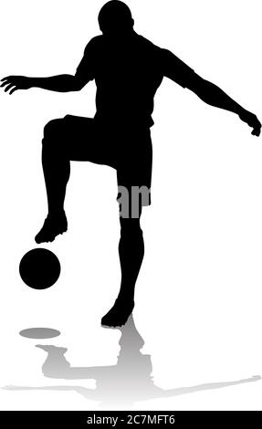 Soccer Football Player Silhouette Stock Vector