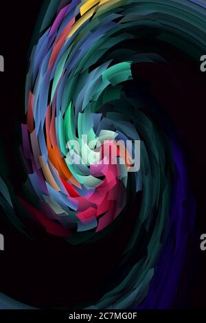 Rounding frame multicolored cubic art texture raster image digital creation graphic vector abstract. Stock Photo