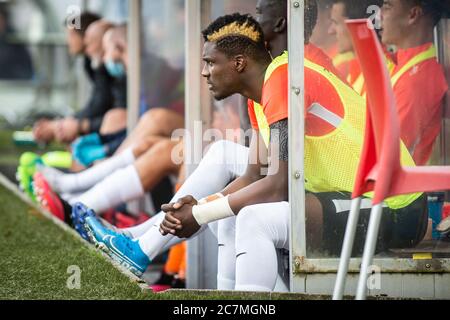 Herning, Denmark. 17th July, 2020. Sory Kaba of FC Midtjylland seen on the bench during the 3F Superliga match between FC Midtjylland and FC Nordsjaelland at MCH Arena in Herning. (Photo Credit: Gonzales Photo/Alamy Live News Stock Photo