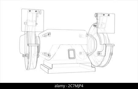 Outline electric grindstone Stock Photo