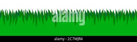 Green realistic vector grass meadow isolated on white background Stock Vector