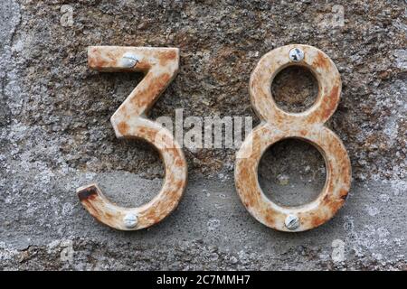 House number 38 in the city of Cancale, France Stock Photo