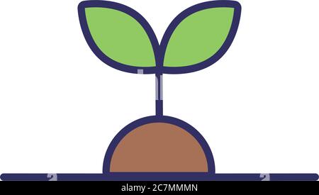 growth of the sown plant line style icon vector illustration design ...
