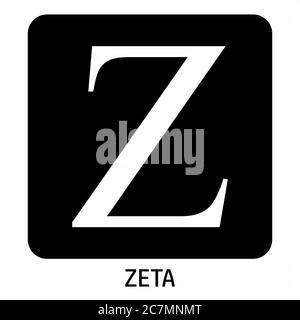 Zeta greek letter icon Stock Vector