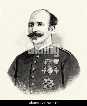 Ramon Moros y Palacin, senior medical officer in Spanish health at the Santiago de Cuba military hospital. From La Ilustracion Española y Americana 1895 Stock Photo