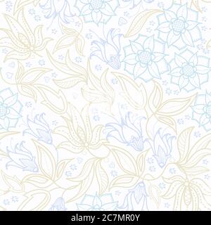 Seamless floral grunge green gradient pattern. Eps10 Stock Vector