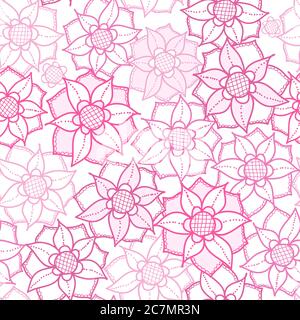 vector floral seamless pattern with red flowers Stock Vector