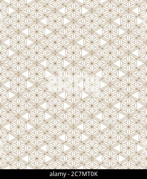 Seamless geometric pattern, great design for any purpose.Pattern background vector.Thin lines.Gold and white.Japanese style Kumiko. Stock Vector