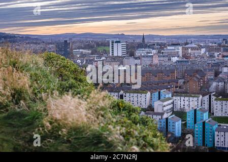 View from Holyrood Park in Edinburgh, the capital of Scotland, part of United Kingdom Stock Photo