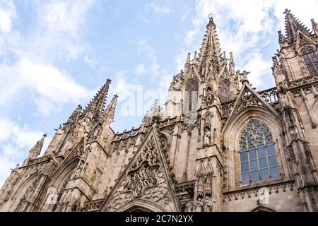 The Barcelona Cathedral, one of Barcelona's most popular tourist attractions; Barcelona, Spain. Stock Photo