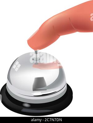 Illustration of a reception bell on white background Stock Photo