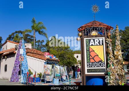 Spanish Village Art Center in Balboa Park, San Diego, California, USA Stock Photo