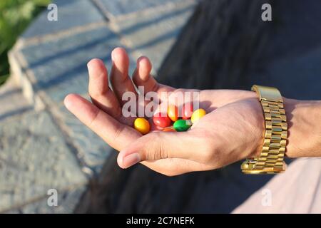 Sweet Beans in A Hand Stock Photo