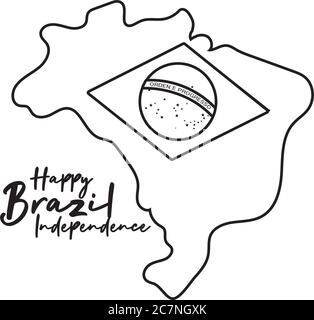 brazil flag in map line style icon 2482297 Vector Art at Vecteezy