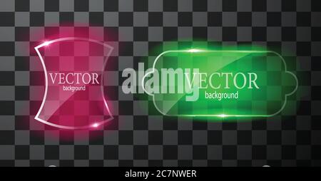 Glass vector button plane. Easy editable background Stock Vector