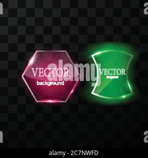 Glass vector button plane. Easy editable background Stock Vector