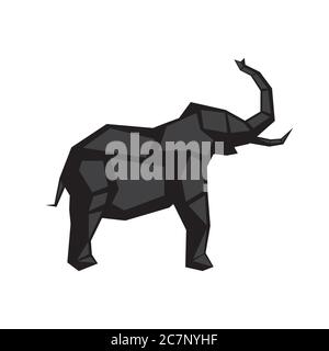 Abstract elephant icon isolated on a white background. Vector image Stock Vector