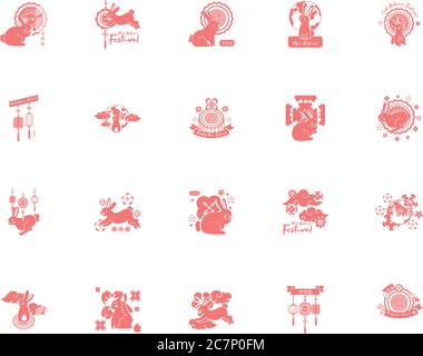 bundle of mid autumn festival set icons vector illustration design Stock Vector