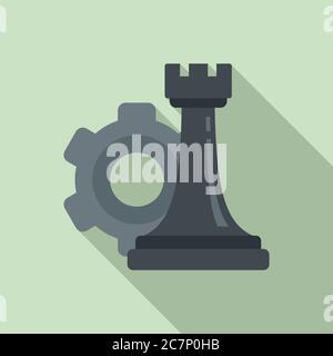 Gear strategy rook icon. Simple illustration of gear strategy rook ...