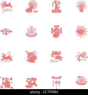 bundle of mid autumn festival set icons vector illustration design Stock Vector
