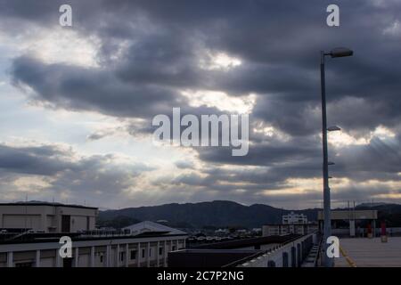 Storm moving in over Iwakuni Stock Photo