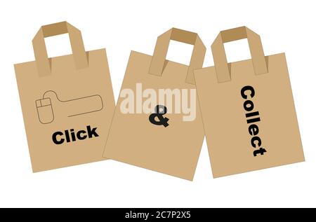 Click and collect vector concept Stock Vector