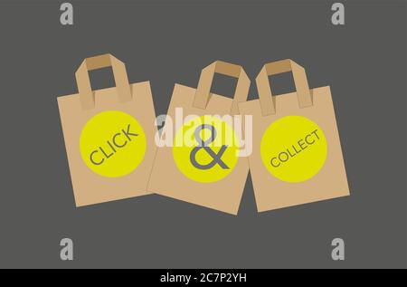 Click and collect vector concept Stock Vector