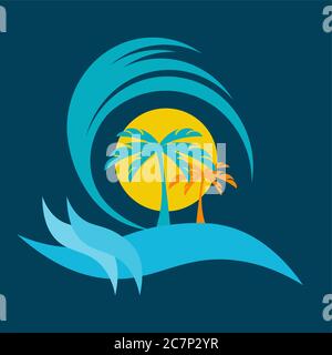 Tropical island vector Stock Vector