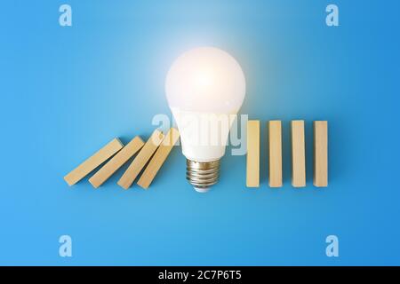 Idea concept , the idea to stop the fall Stock Photo