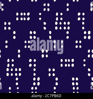 Retro Geo Dotted Shapes Vector Seamless Pattern. Abstract Geometric Background Stock Vector