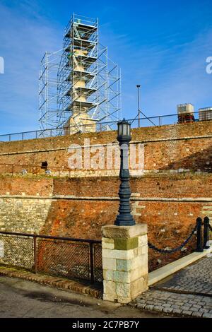 Reconstruction of the Victor monument, symbol of Belgrade, commemorating Allied victory in the First World War, Plateau on Belgrade fortress Stock Photo