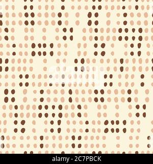 Retro Palette Geo Dotted Shapes Vector Seamless Pattern. Modern Mid-Century Abstract Geometric Background Stock Vector