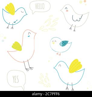Hand Drawn Doodle Bird. Doodle vector illustration Stock Vector Image ...