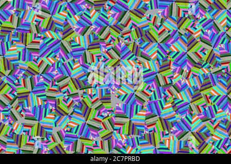 Abstract Color Elements Seamless Pattern 3D Illustration Stock Vector