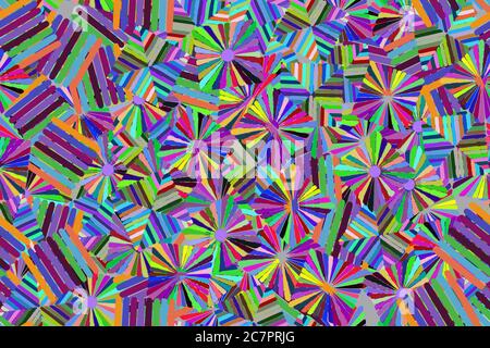 Abstract Color Elements Seamless Pattern 3D Illustration Stock Vector