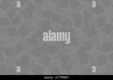 Gray Cubes Seamless Pattern on Gray Background Stock Vector