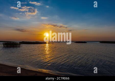 Lake Sevan at sunset near Vardenis landmark of Gegharkunik Armenia eastern Europe Stock Photo