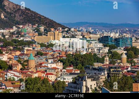 Tbilisi , Georgia - August 25, 2019 :  cityscape skyline of Tbilisi Georgia capital city eastern Europe Stock Photo