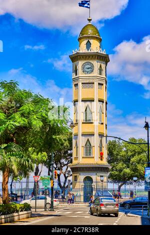 Guayaquil , Ecuador- March 7 , 2020 :  Moorish style clock Morisca Tower landmark of Malecon area Stock Photo