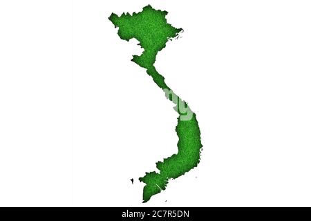 Map of Vietnam on green felt Stock Photo - Alamy