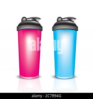 A glass for a protein cocktail. Sports nutrition. Vector illustration. Sports, fitness, bodybuilding. Stock Vector