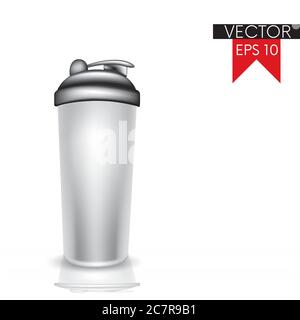 A glass for a protein cocktail. Sports nutrition. Vector illustration. Sports, fitness, bodybuilding. Stock Vector