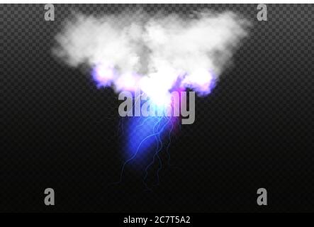 Sparkling lightning on black background Magic and bright lighting ...