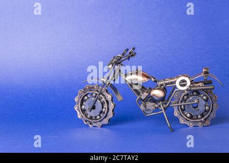 Homemade metal model - a toy sports road bike Stock Photo