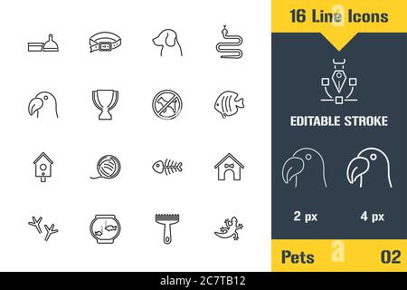 Pets Shop, Animals, Pet Keeping. Thin line icon - Outline flat vector illus tration. Editable stroke pictogram. Premium quality graphics concept for w Stock Vector