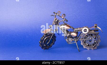 Homemade metal model - a toy sports road bike Stock Photo