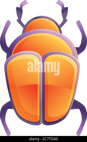 Insect scarab beetle icon. Cartoon of insect scarab beetle vector icon for web design isolated on white background Stock Vector