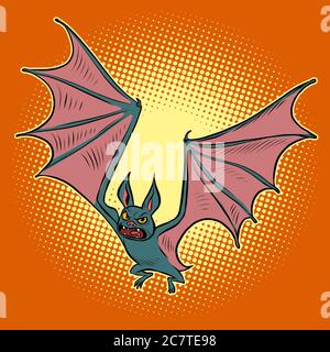 evil vampire bat. Halloween character Stock Vector