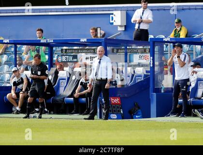 18th July 2020; The Kiyan Prince Foundation Stadium, London, England; English Championship Football, Queen Park Rangers versus Millwall; Queens Park Rangers Manager Mark Warburton looks on from the touchline Stock Photo
