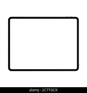 New version of realistic premium pro tablet pad in trendy thin frame design horizontal orientation vector illustration Stock Vector